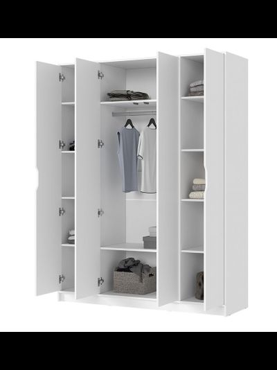 Руна ШК-04 Шкаф 4-х створчатый Белый/Белый