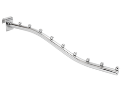U008 Кронштейн волнообразный хром 9 шариков на овальную-прямоугольную трубу универсальный L=400 мм