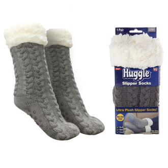 Плюшевые носки-тапочки Huggle Slipper Socks оптом