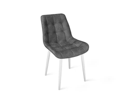 Стул BOSTON (БОСТОН) Белый муар/Велюр V003 темно-серый