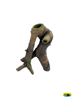 3116490 Извилистая коряга со мхом 22,5*14,5*26,5 декор композ.