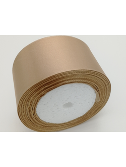Лента атласная, 50 мм, цвет бежевый 67