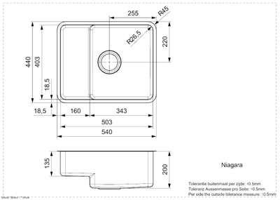 Мойка Reginox Niagara L Right OKG matt