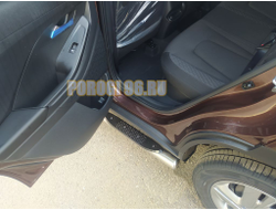 Пороги труба с проступью d76 для Hyundai Creta 2021-