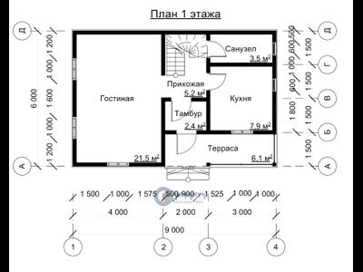 ДЖ-15 ГАБАРИТНЫЕ РАЗМЕРЫ: (9Х6М) 2 ЭТАЖА, ОБЩАЯ ПЛОЩАДЬ: 108М²