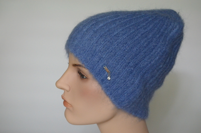 Шапка женская из мохера Vizio Италия 6946 CYO голубая