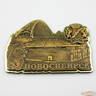 МАГНИТ ИЗ БЕРЕСТЫ КОЛЛАЖ ВЫРЕЗНОЙ НОВОСИБИРСК АКВАПАРК ЗОЛОТО