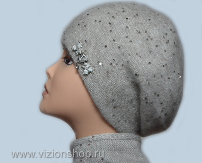 Берет зимний для женщин Vizio Визио Италия 6157 бежевый