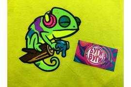 Вышивка яркими кислотными нитками