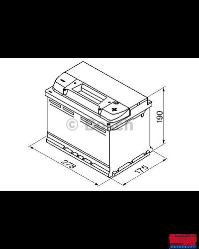 Термокейс ТК-Е4 Euro box, подходит для авто с АКБ А/h: 74, 75, 76, 77, Габариты, мм: 278x175x190