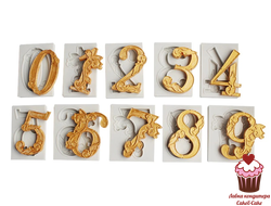 Набор молдов Цифры резные 0-9, высота 6,5 см