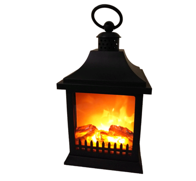 Фонарь со светодиодной подсветкой Камин 30*15*15см
