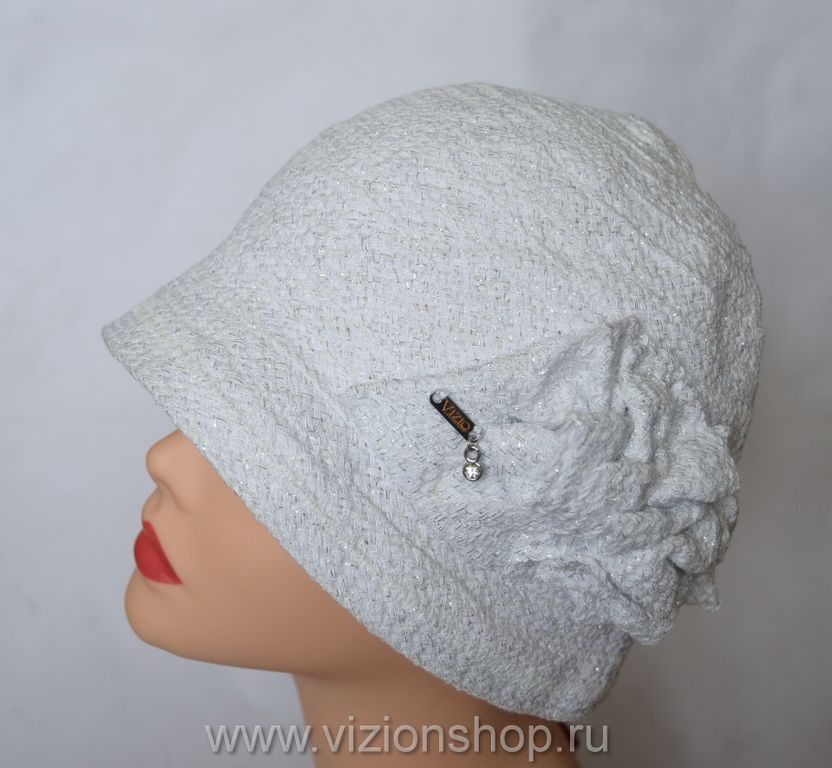 Летняя шляпка клош Vizio италия белая купить из коллекции шляпок клош