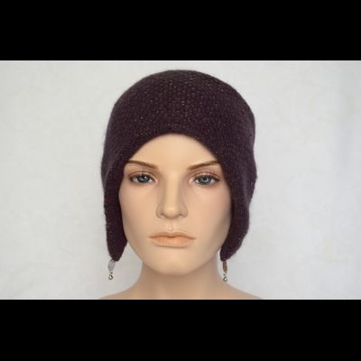 Итальянская шапка капор с пайетками Vizio Италия 6161 сливовая