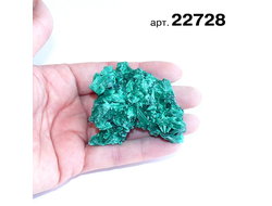 Малахит натуральный Плисовый (необработанный) Заир арт.22728: 71,8 - 60*54*38мм