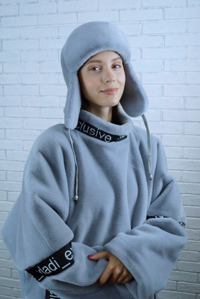 Ушанка "Каникулы" цвет серо-голубой