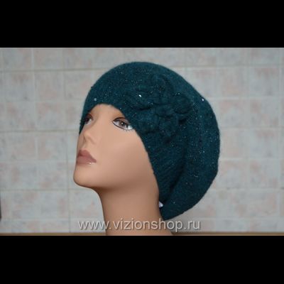 Берет изумрудный для женщин тонкий Vizio Италия 5893 ВО