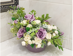 Композиция из искусственных цветов - Обаяние № М006 - Размер 50х30 см