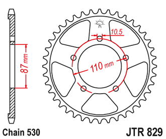 Звезда ведомая (47 зуб.) RK B6831-47 (Аналог: JTR829.47) для мотоциклов Suzuki