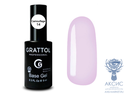 ( 9мл ) Камуфлирующая База №14  для гель-лака Grattol Rubber Base
