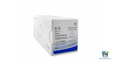 Мононить WEGO Polypropylene USP 6-0, обратно режущая игла 3/8 13 мм, 45 см — артикул P63133-45