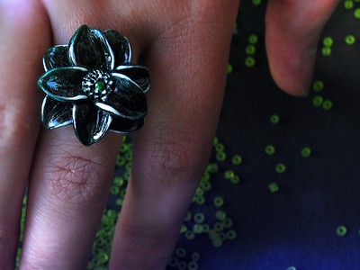 Цветок из Долины Папоротников. Необычное кольцо ЦВЕТОК из полимерной глины