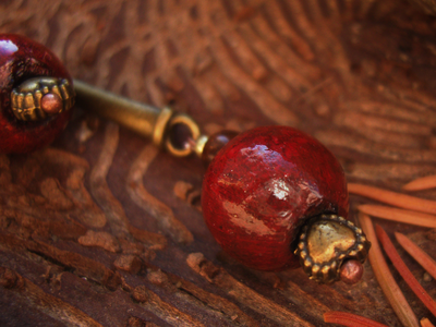 Серьги в стиле бохо "Сказка про волшебные лесные ягоды"