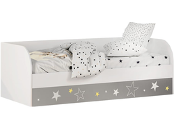 Кровать детская Трио с ПМ КРП-01 белый/звёздное детство 80*186 см