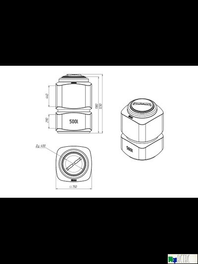 Емкость Экопром L 500 л черная