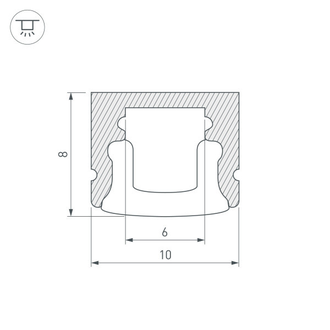 Профиль Arlight ARH-MINI5-2000 ANOD (Алюминий)