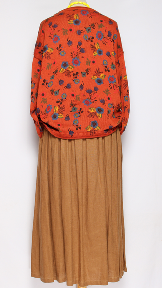 ЮБКА "ЛЁН ШИРОКАЯ" мокко, св.бежевая, графит р.46-54