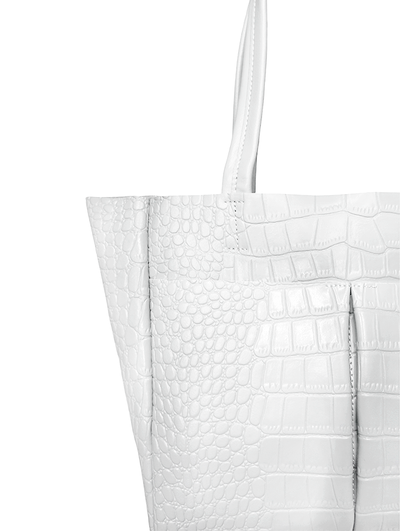 (АРТИКУЛ: 9936/0/6) СУМКА ЖЕНСКАЯ БОЛЬШАЯ, НАТУРАЛЬНАЯ КОЖА, БЕЛАЯ, СПЕРЕДИ ДВА НАКЛАДНЫХ КАРМАНА, РУЧКИ ЧЕРЕЗ ПЛЕЧО