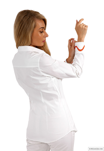 Блузка женская белая Вельвет-W2PBE1