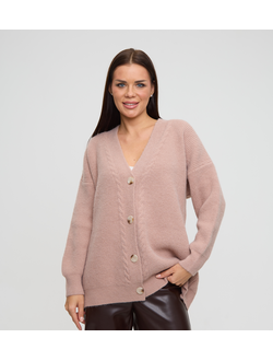 Вязаный удлиненный кардиган оверсайз на пуговицах