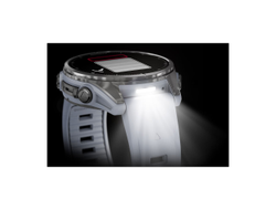 Умные часы Garmin Fenix 8 - 43 мм, AMOLED серебристый корпус, белый ремешок (010-02903-00)