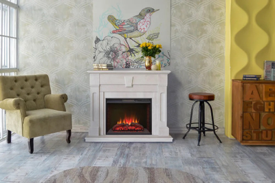 камин Kellie WT с очагом Sparta 25.5 LED