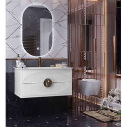 Мебель для ванной Opadiris Ибица 90, подвесная белый/золото