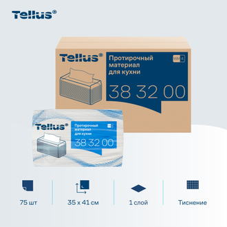 383200 Tellus Tork Протирочный нетканый материал для кухни 75 листов 1 слой WM4 белый
