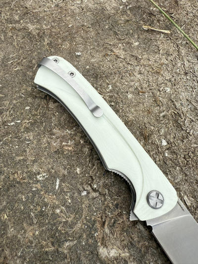 Складной нож Чиж-плюс  сталь Elmax, рукоять G10 цвет белый