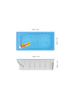 Композитный бассейн 6,12 х 3 х 1,68 "Корсика" Franmer