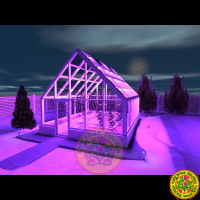 Зимняя теплица ГЕНРИХ в классическом английском стиле с двускатной крышей размером 5000 х 6000 мм