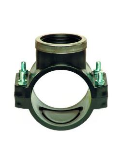 Хомут врезной на воду седелка ПЭ Unidelta на 75 90 110 125 ПНД трубу