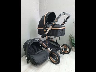 Детская коляска 3 в 1 Wisesonle Черный