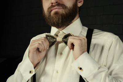 Винтажная галстук бабочка на бородаче