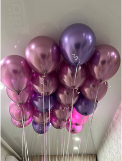 Шары фламинго, фиолетовый 20 шт под потолок