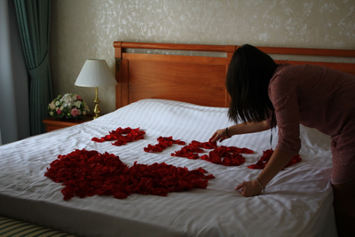 Оформление номера цветами в гостинице № 1491