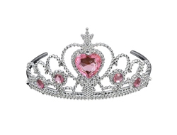 Корона пластиковая, Сердце, Серебро