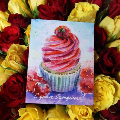 Букетная открытка