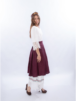 Юбка с Бантовыми складками Льняная