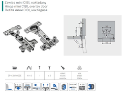 Петли mini  диаметр чашки D-26мм GTV